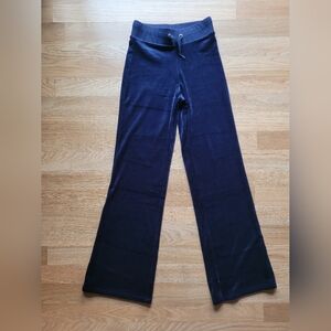 Blue Velour Flare Pants